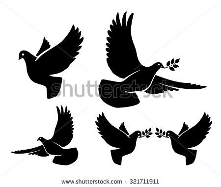 Dove Silhouettes Vector Flying Dove With Olive Branch Black 450x381 Dove Silhouettes Vector Flying Dove With Olive Branch Black