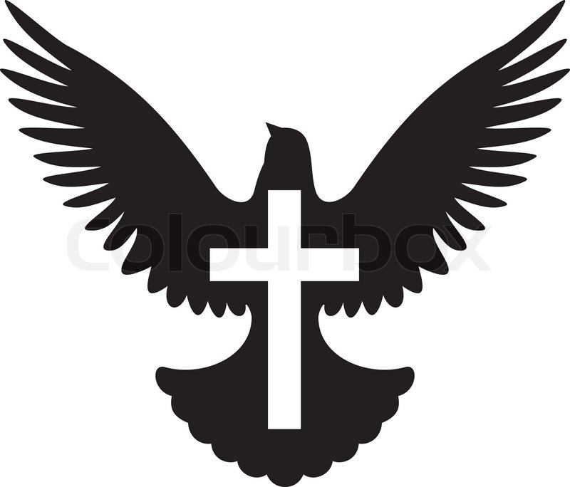 Flying Dove Silhouette With Cross Stock Vector Colourbox 800x684 Flying Dove Silhouette With Cross Stock Vector Colourbox