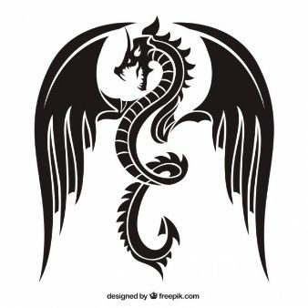 338x338 Flying Dragon Silhouette Chinese Dragon Vector Vector Free