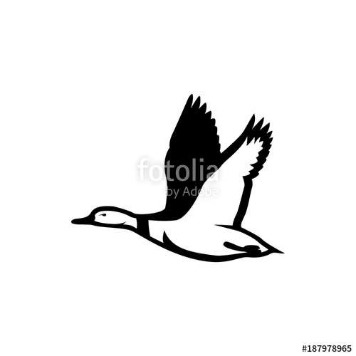 Flying Duck Silhouette Vector at Vectorified.com | Collection of Flying ...