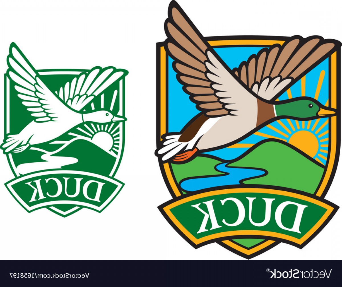 1200x1008 Mallard Duck Flying Emblem Vector Newwaysys
