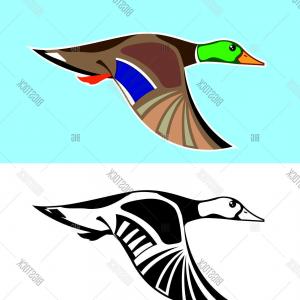 300x300 Stock Vector Flying Duck Vector Illustration Clip Art Image