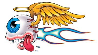 403x227 Flying Eyeball Angel Cool Stuff Airbrush Art, Garage Art