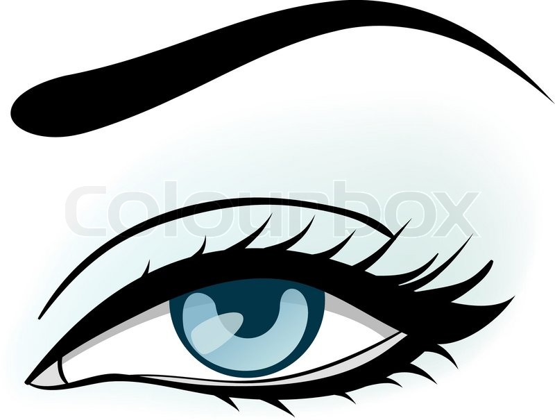800x605 Woman Blue Vector Eye Illustration Stock Vector Colourbox