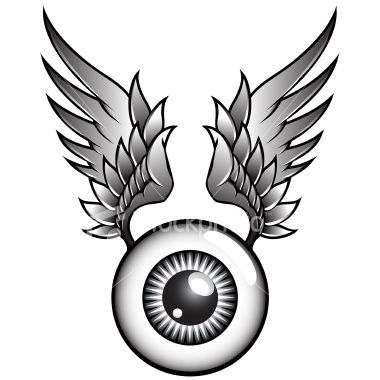 380x380 Vector Illustration Of A Flying Eyeball