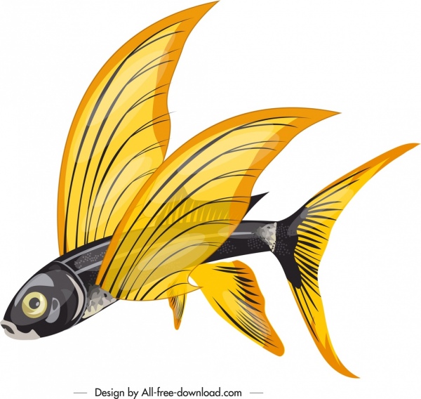600x568 Flying Fish Icon Colored Sketch Free Vector In Adobe