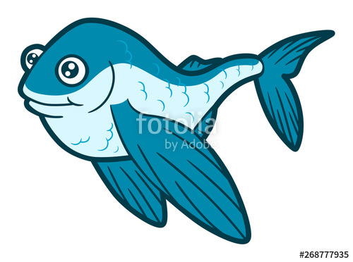 500x372 Happy Cartoon Flying Fish Stock Image And Royalty Free Vector
