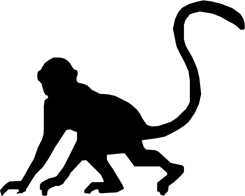 951x763 Monkey Silhouette Vector