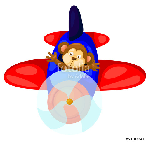500x487 Monkey Flying Airplane Stock Image And Royalty Free Vector