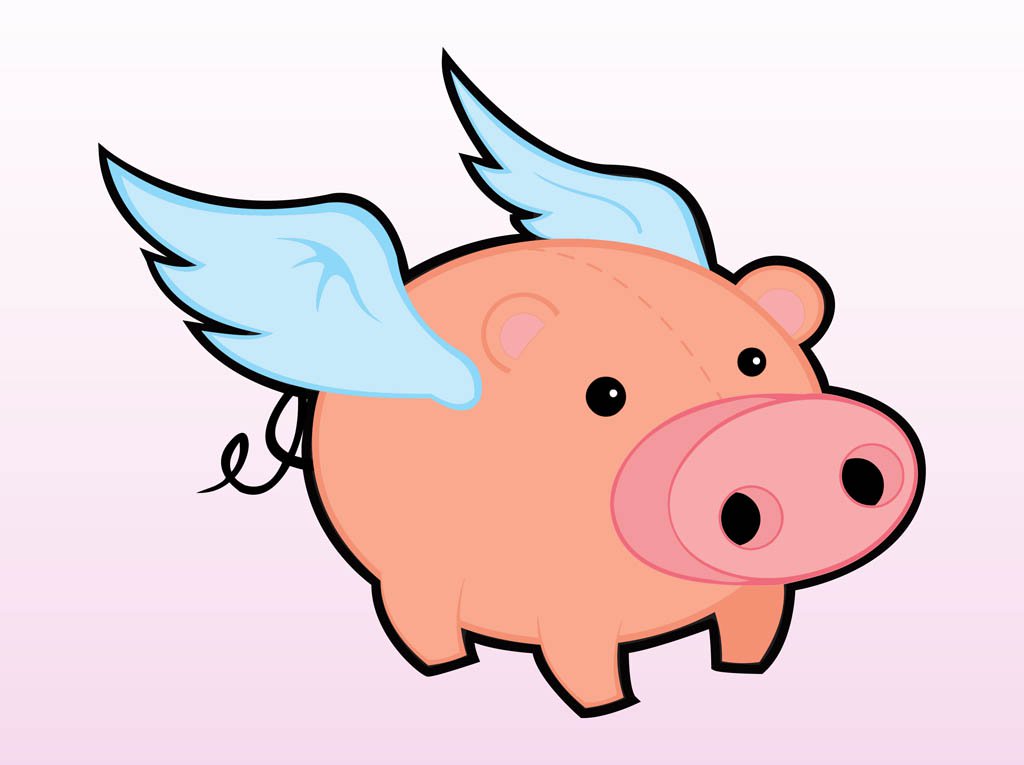 1024x765 Flying Pig Vector Art Graphics