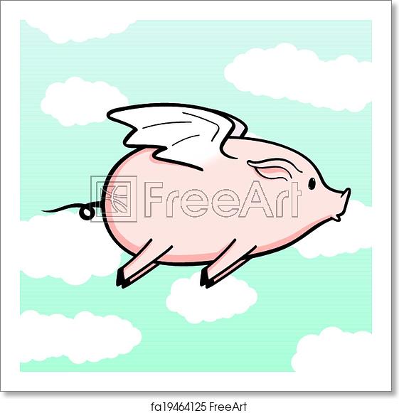561x581 Free Art Print Of When Pigs Fly This Is A Vector Illustration