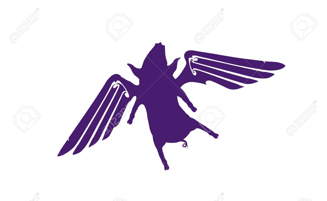 1300x799 Huge Collection Of 'flying Pig Silhouette' Download More Than