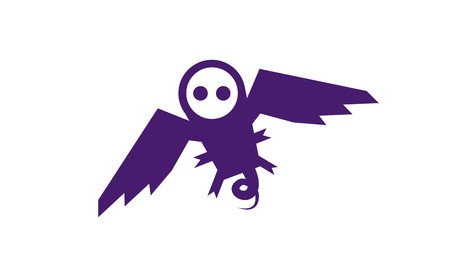 450x277 Silhouette Funny Piggy With Wings Flying, Pig Pattern, Purple