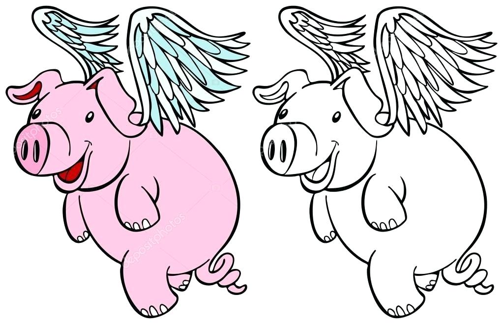 1023x659 Flying Pig Coloring Pages