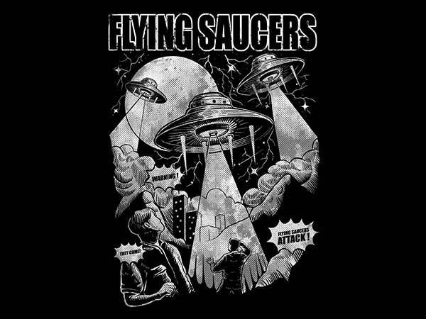 600x450 Flying Saucers Vector T Shirt Design