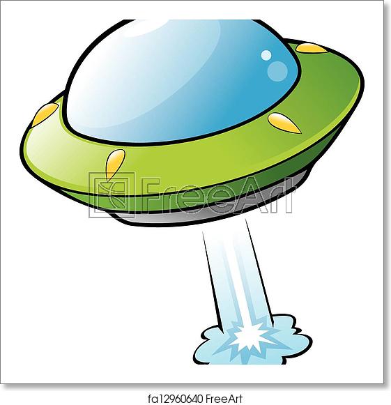 561x581 Free Art Print Of Cartoon Flying Saucer Vector Illustration