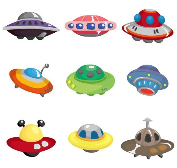 600x571 Cartoon Flying Saucer