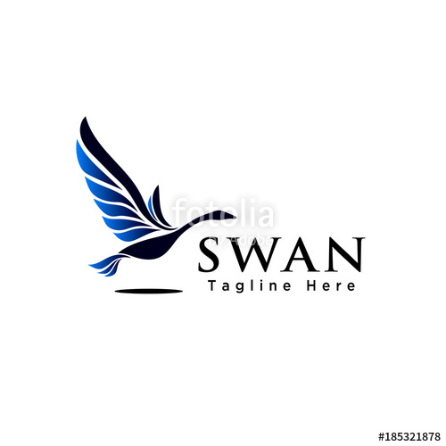 500x500 Abstract Flying Swan Bird Logo Stock Image And Royalty Free