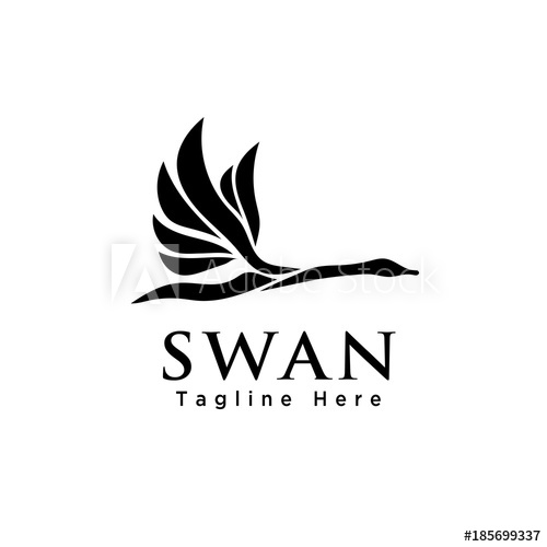 500x500 Abstract Flying Swan Logo