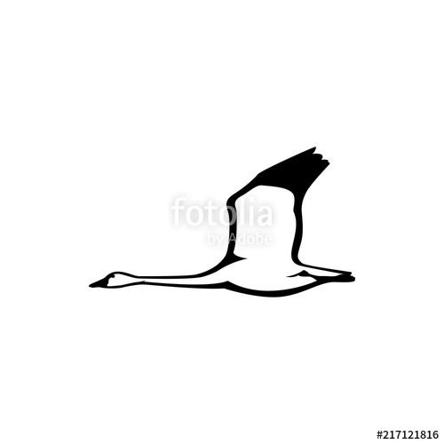 500x500 Flying Swan, Goose Silhouette Stock Image And Royalty Free Vector