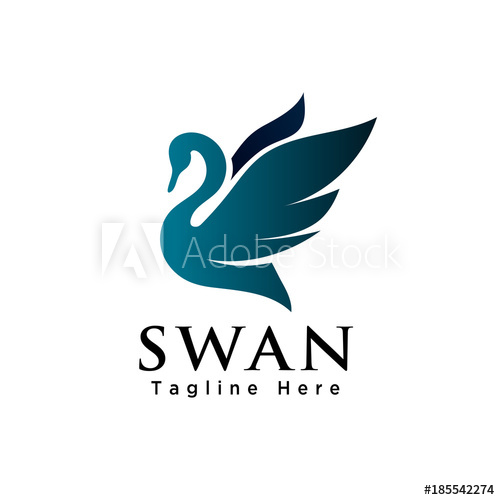 500x500 Silhouette Flying Swan Logo