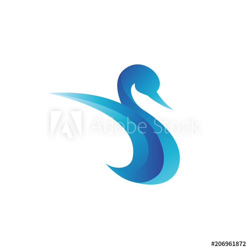 500x500 Flying Swan Abstract Colorful Logo