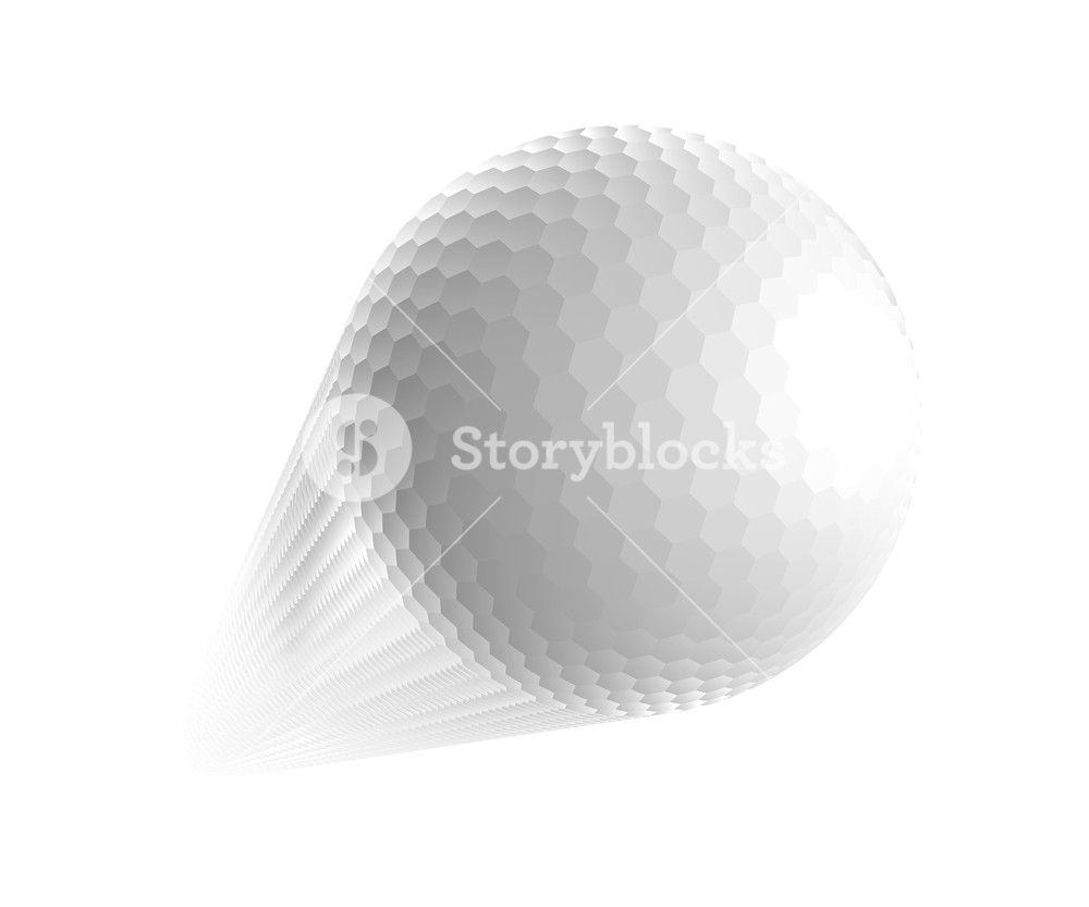 1000x833 Golf Ball Is Flying In The Air Vector Illustration Royalty Free
