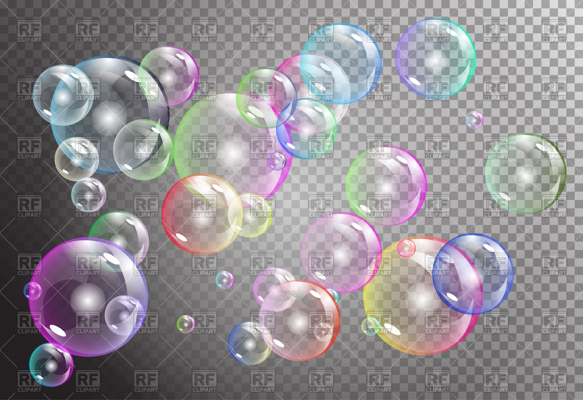 1200x823 Transparent Iridescent Flying Bubbles On A Gray Background Vector