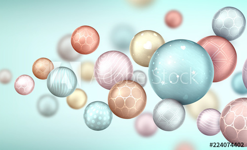 500x304 Multicolored Decorative Balls Flying Randomly Beautiful Three
