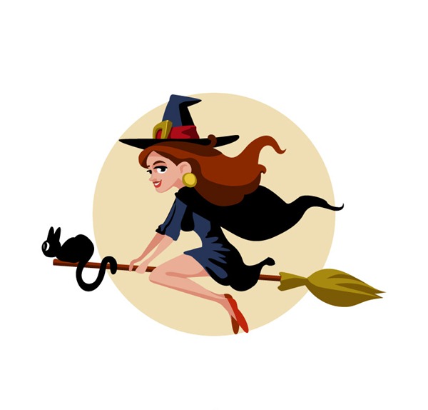 600x574 Halloween Flying Witch Vector Graphics My Free Photoshop World