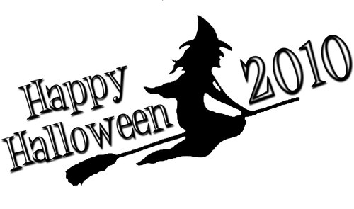 500x295 Happy Halloween Flying Witch Vector Image