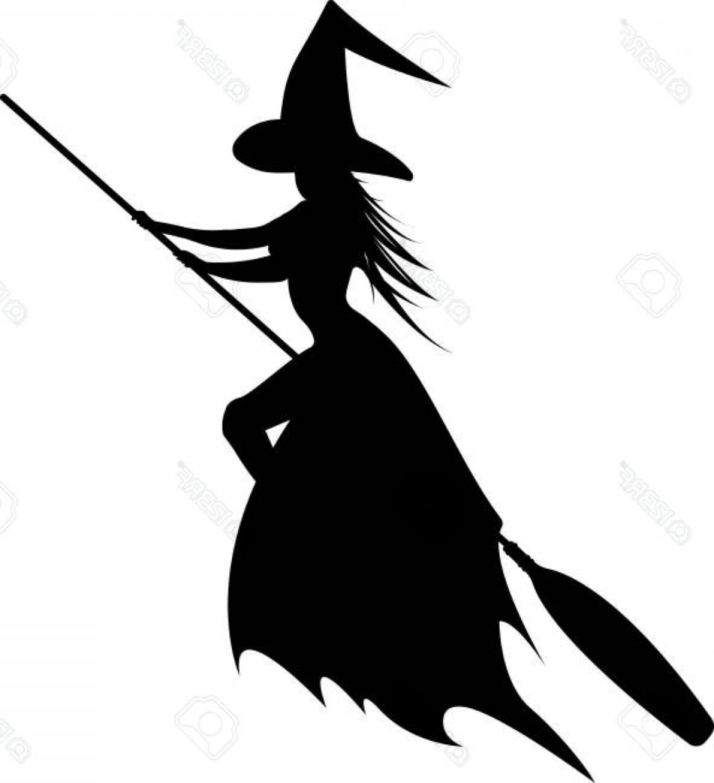 1422x1560 Photostock Vector Silhouette Of The Flying Witch Vector