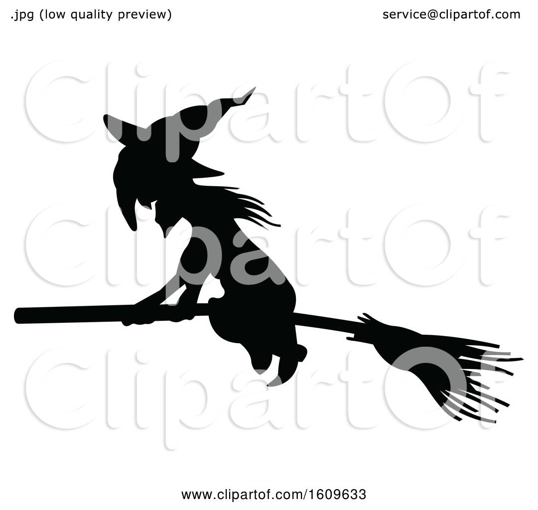 1080x1024 Clipart Of A Halloween Flying Witch Black And White Silhouette