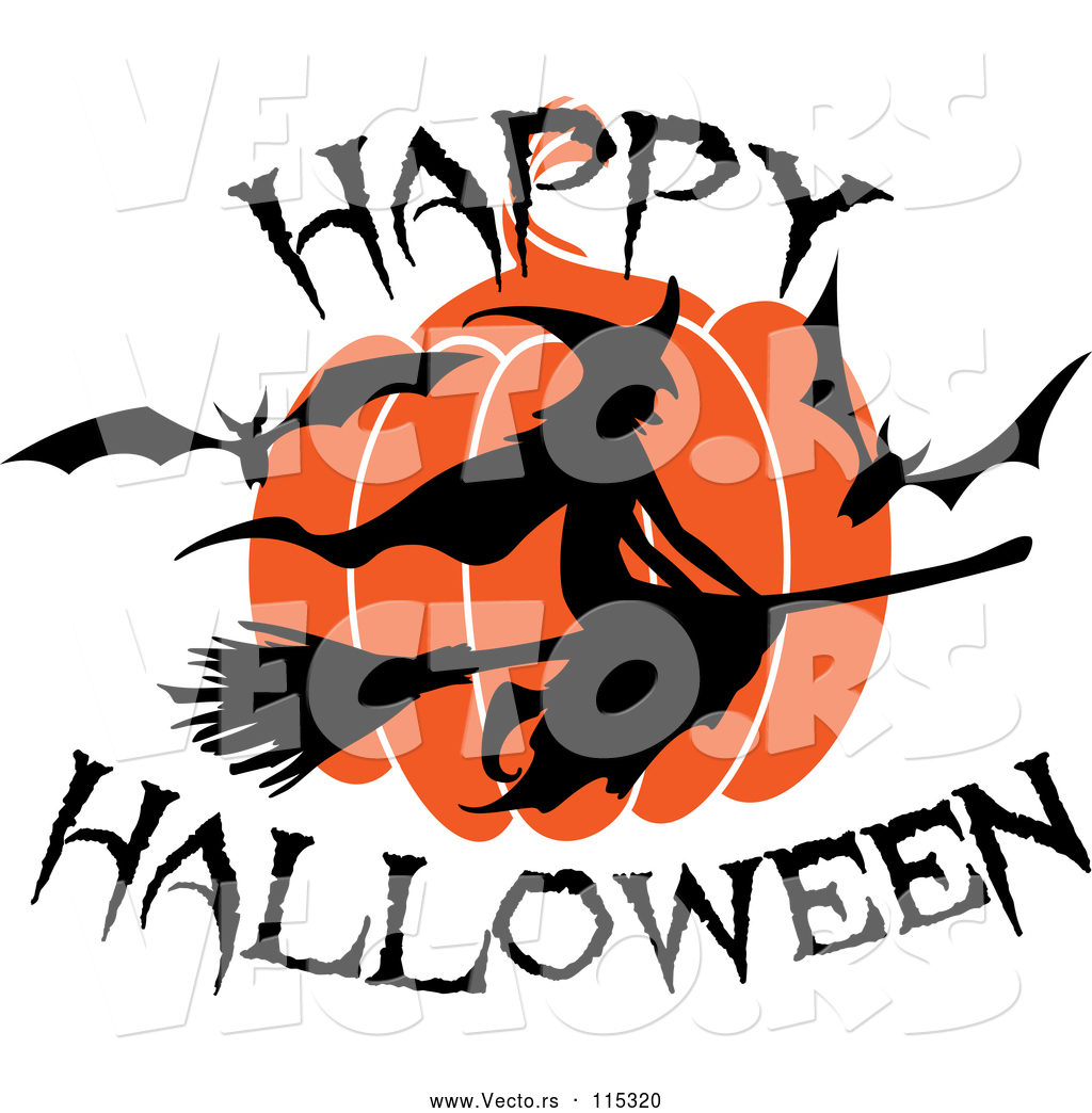 1024x1044 Vector Of Flying Witch With Happy Halloween Text