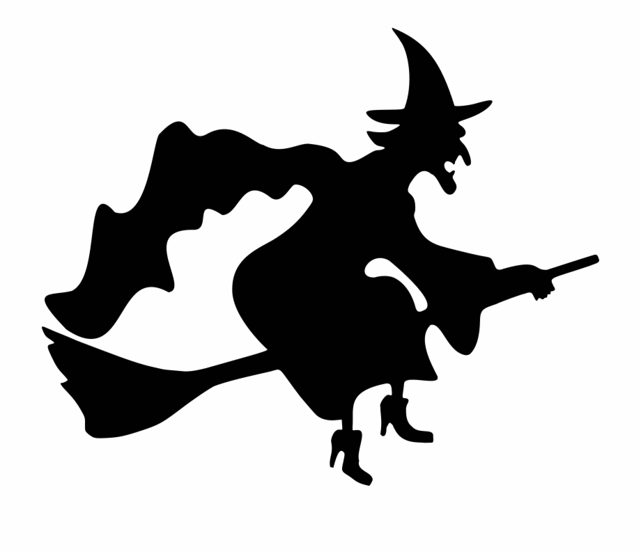 920x796 Witch Flying Free Halloween Vector Illustration