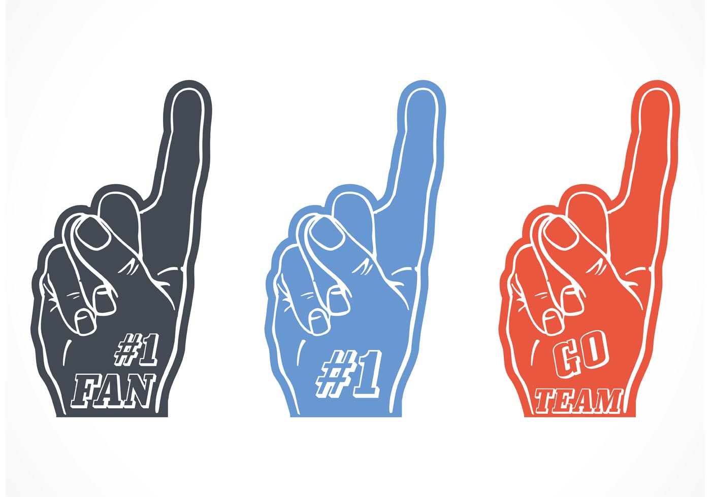 1400x980 Foam Finger Free Vector Art