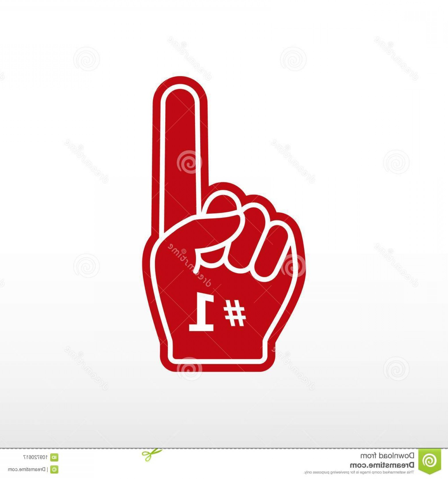 1560x1668 Foam Finger Number Glove Finger Raised Flat Fan Hand Vector Icon