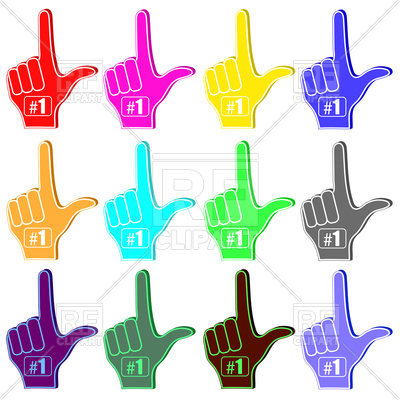 400x400 Silhouettes Of Foam Fingers Vector Image Of Signs, Symbols, Maps