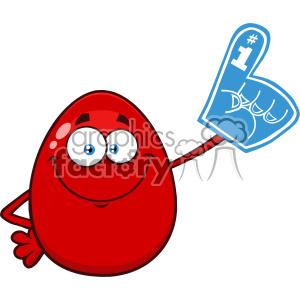 300x300 Royalty Free Rf Clipart Red Easter Egg Cartoon Mascot