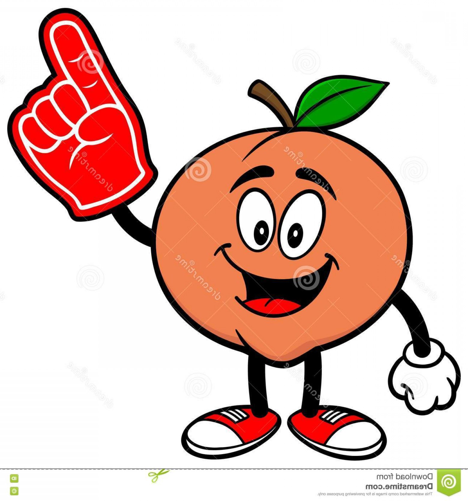 1560x1668 Stock Illustration Peach Foam Finger Vector Illustration Image