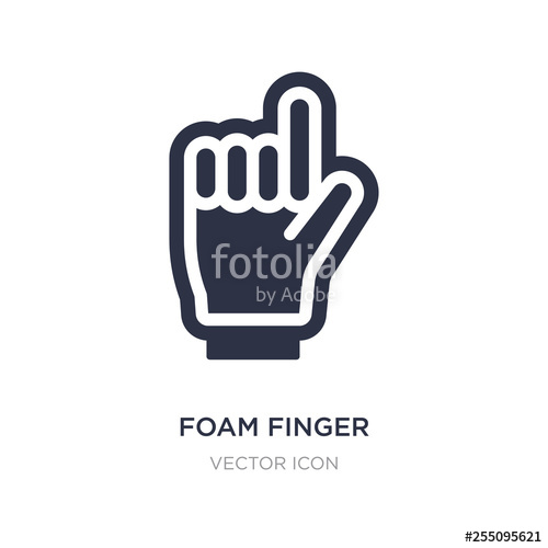500x500 Foam Finger Icon On White Background Simple Element Illustration