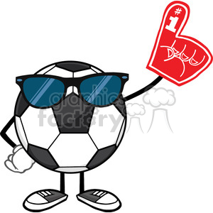 300x300 Soccer Ball Faceless Cartoon Mascot Character With Sunglasses