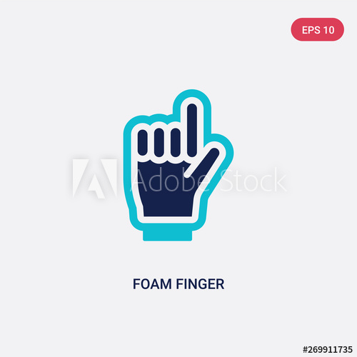 500x500 Two Color Foam Finger Vector Icon From American Football Concept