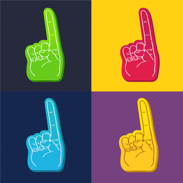 626x627 Color Set Of Foam Fingers Vector Premium Download
