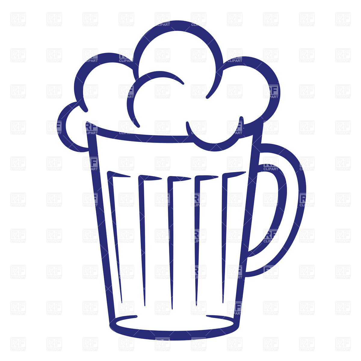 1200x1200 Simple Mug Of Beer With Foam Vector Image Of Food And Beverages