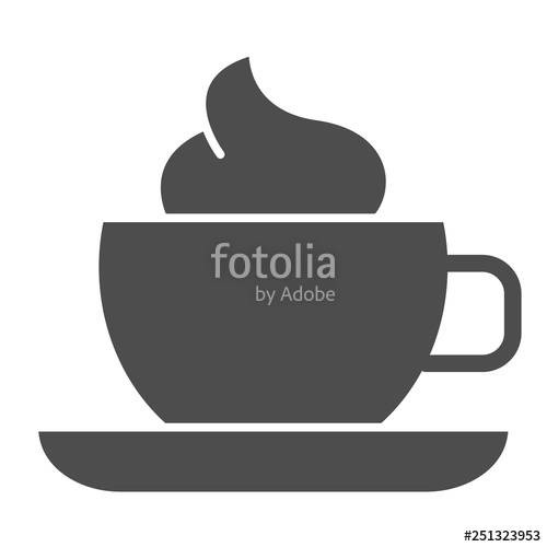 500x500 Coffee Cup With Cream Solid Icon Mug Of Coffee With Foam Vector