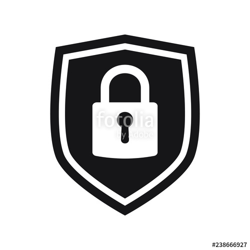 500x500 Shield Security With Lock Symbol Protection, Safety, Password