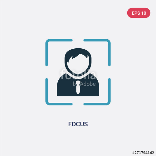 500x500 Two Color Focus Vector Icon From Strategy Concept Isolated Blue
