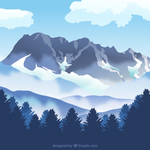 626x626 Mountain Landscape Background With Fog Vector Free Download
