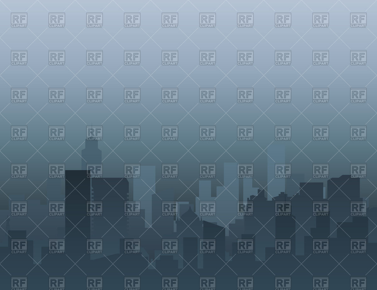 1200x923 Panorama Of Modern City In Fog Vector Image Of Architecture